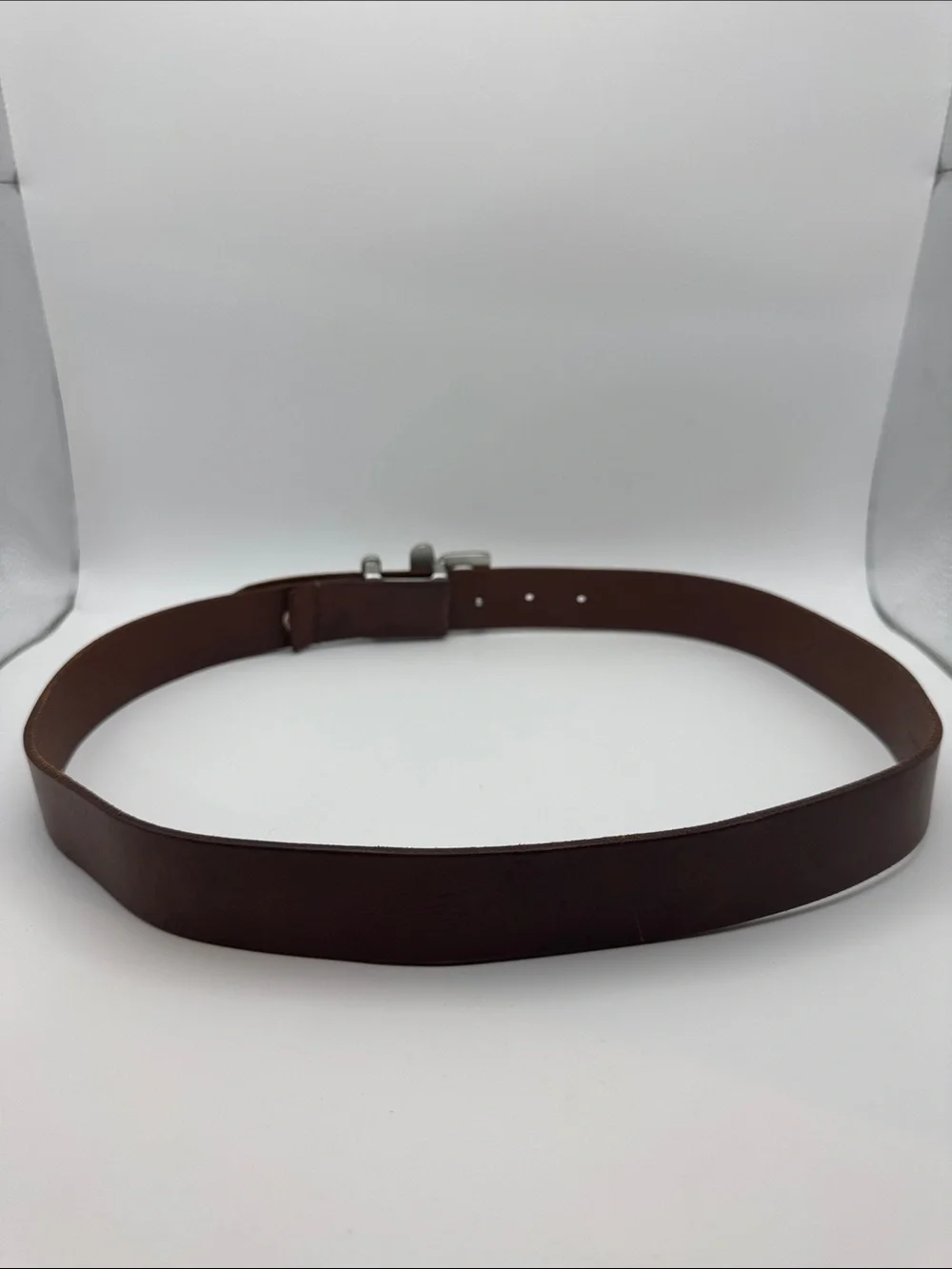 Unique Vintage Ralph Lauren Brown Leather RLL Monogram Buckle Belt Size L